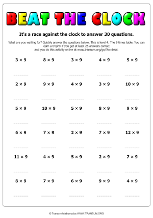 math worksheets multiplication tables