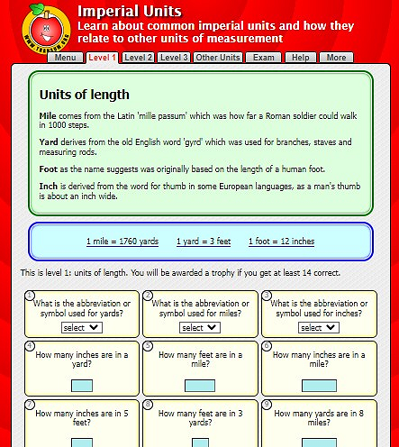 Imperial Units Learning Resource