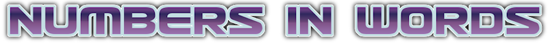 Numbers in Words
